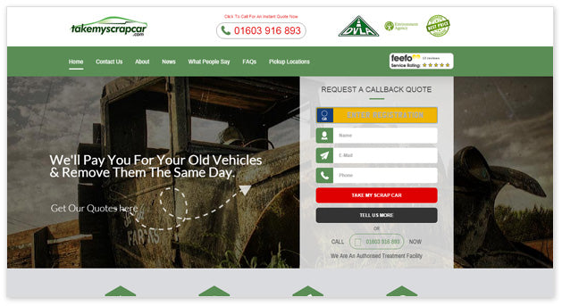 Client Website: - http://www.takemyscrapcar.com/